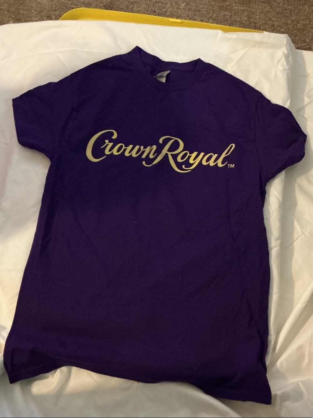 100% Pure Purple Tee with Gold 'Crown Royal' Script